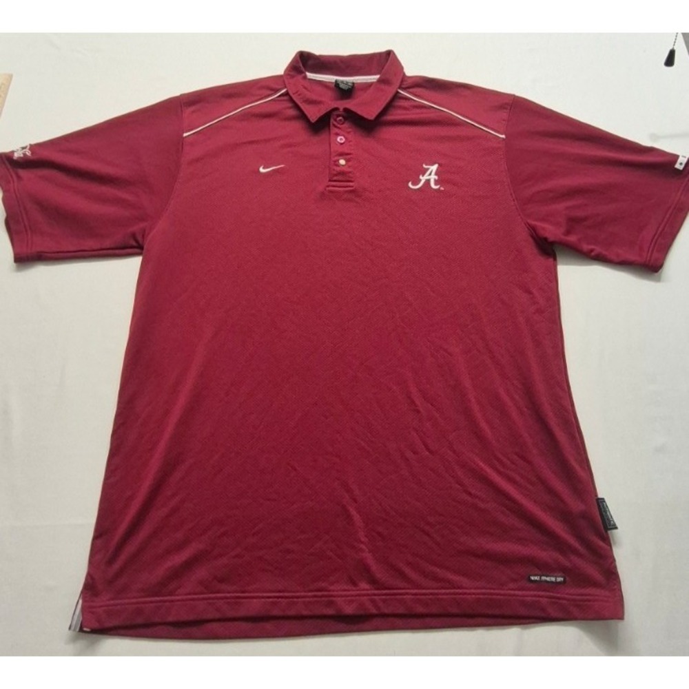 VTG Alabama Crimson Tide Nike red polo XL Sphere Dry embroidered Coca-Cola Logos
